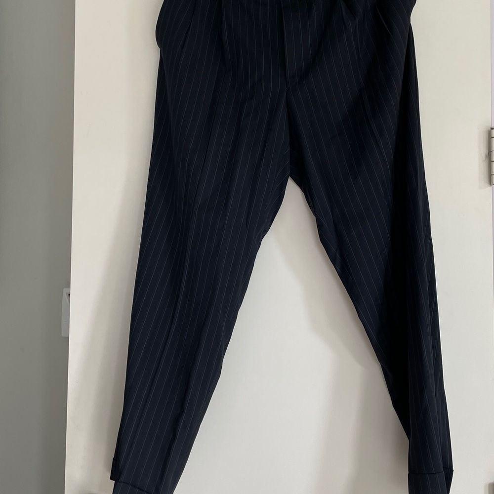 Pre-owned, dark blue stripes Canali 2 pieces suit, made in Italy.